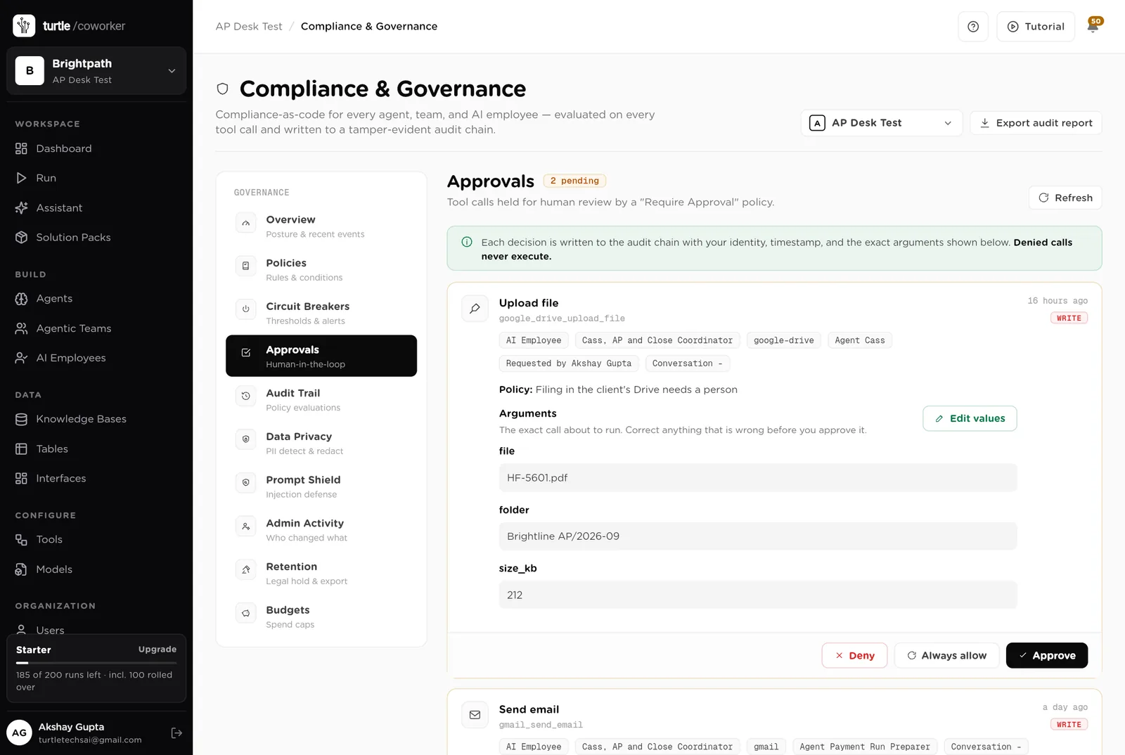 Approvals