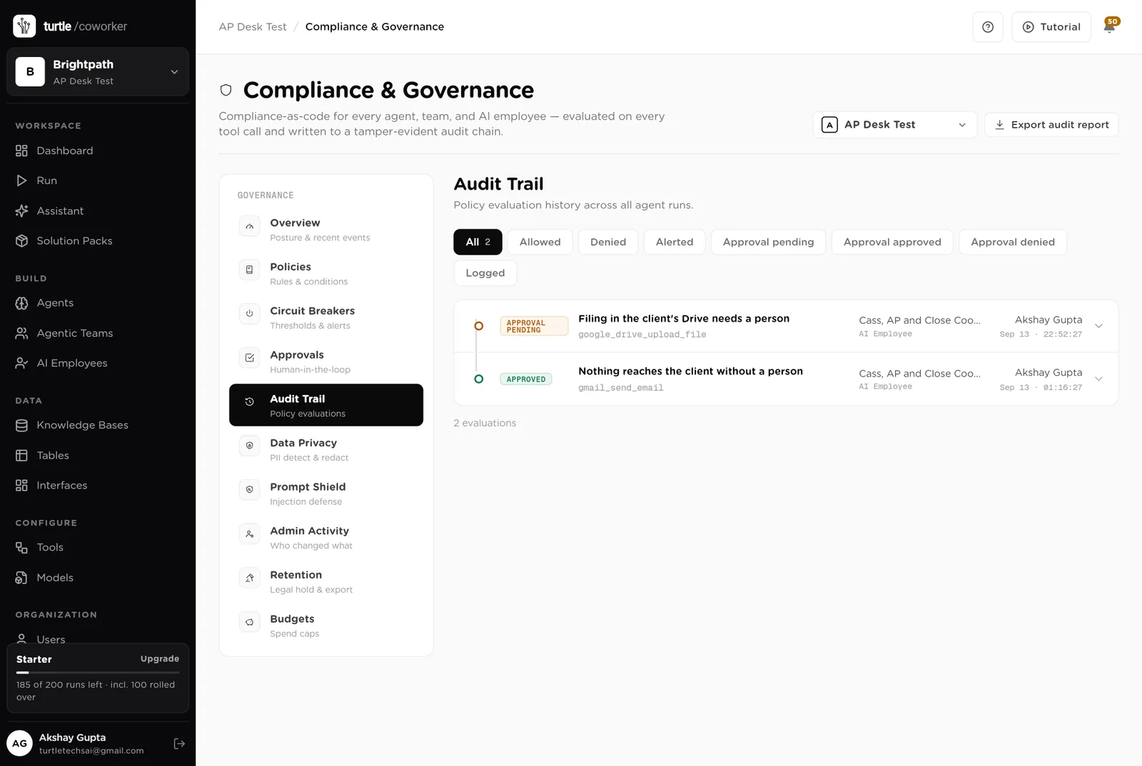 Audit trail