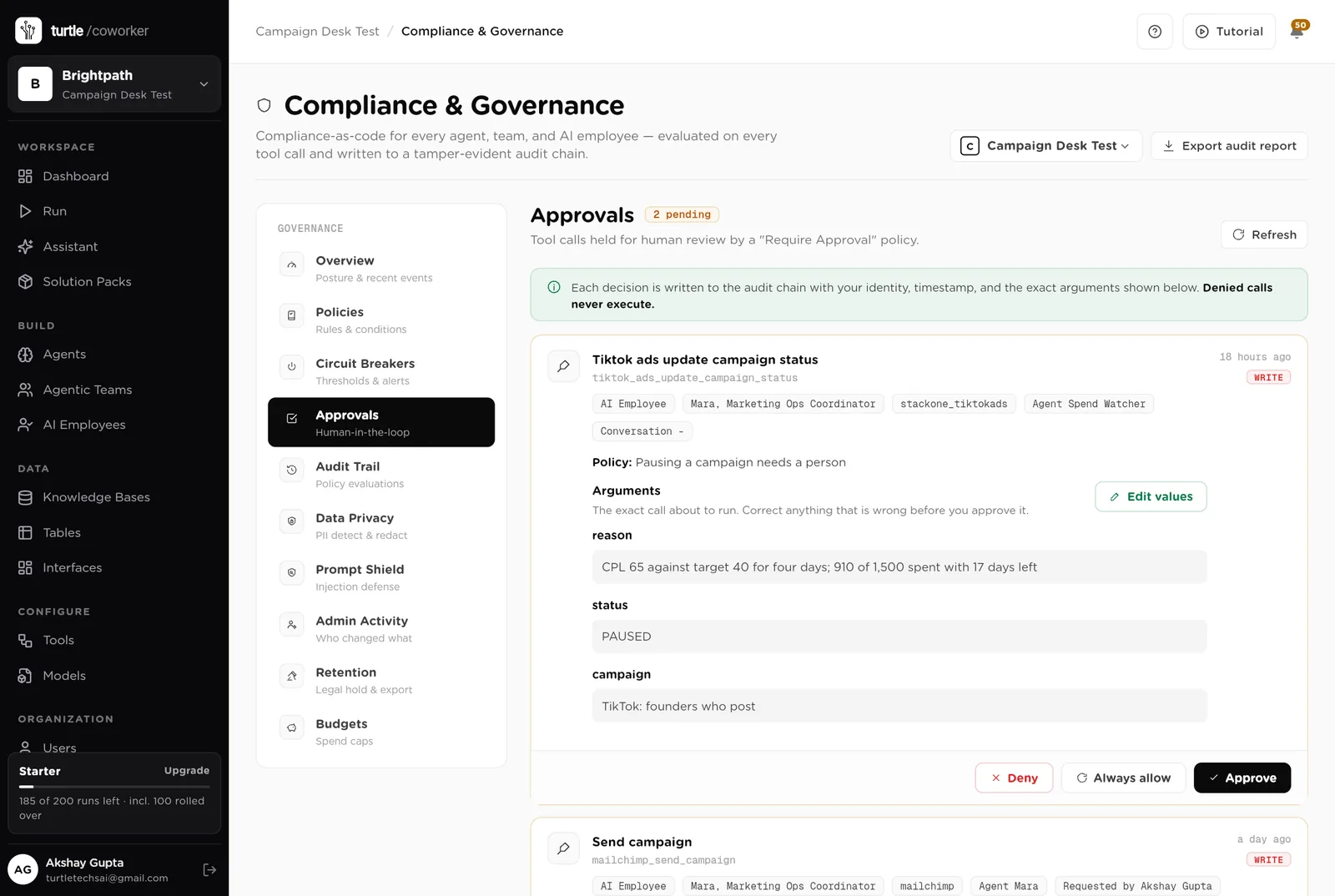 Approvals