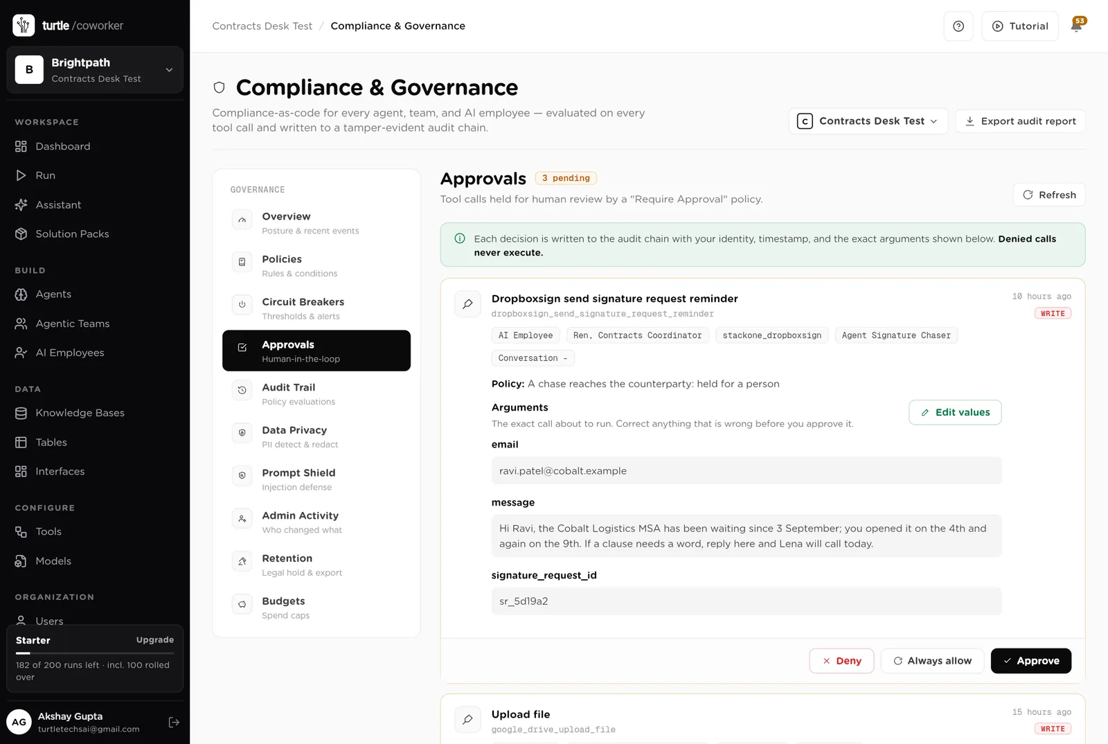 Approvals