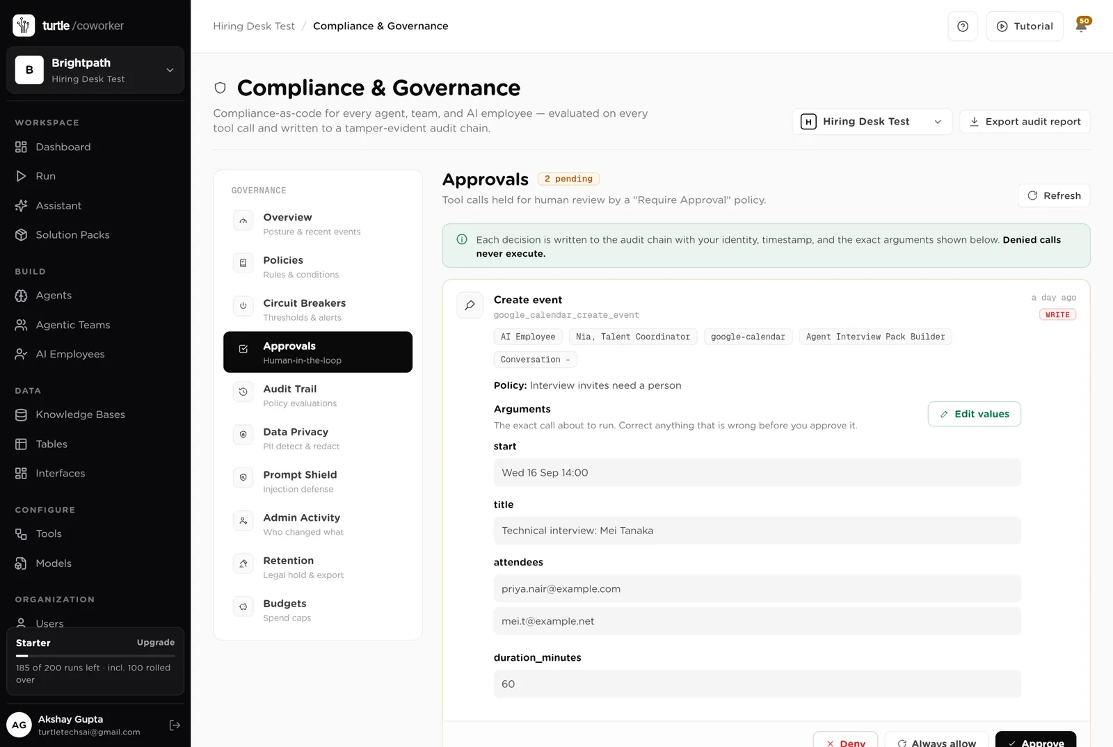 Approvals
