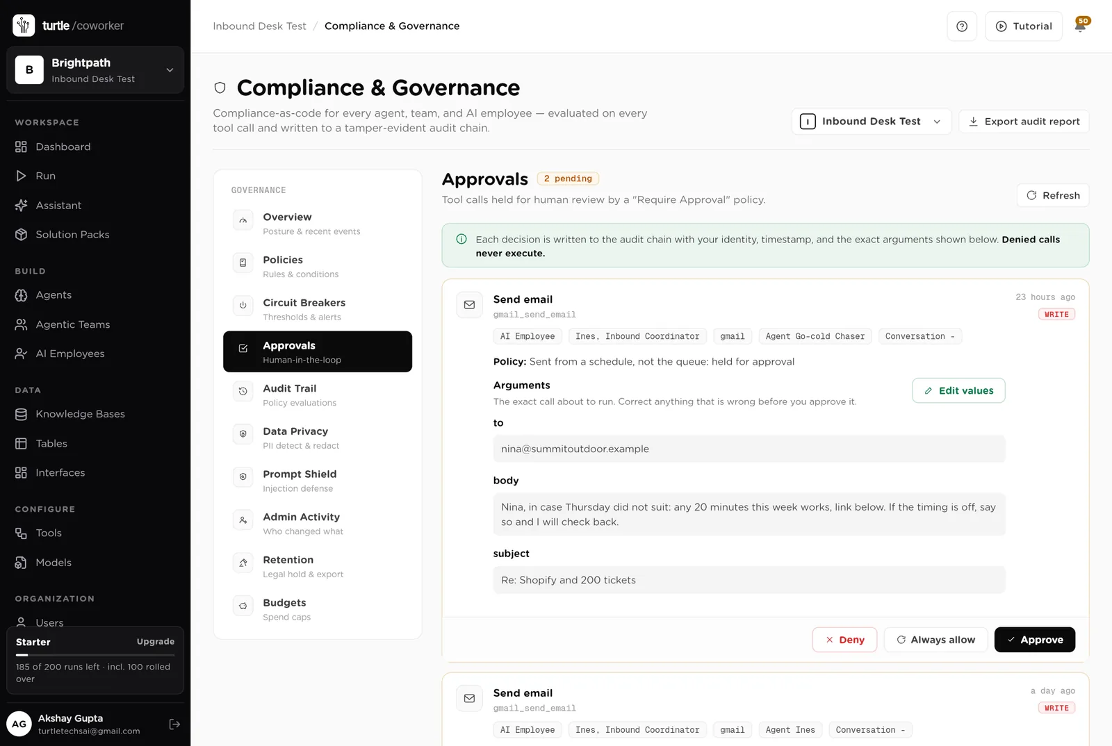 Approvals