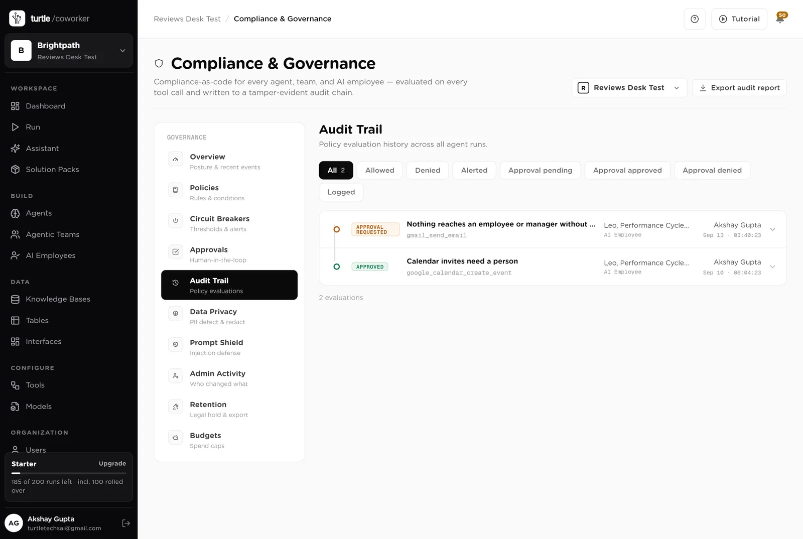 Audit trail