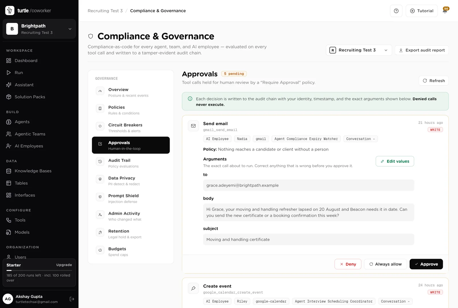 Approvals
