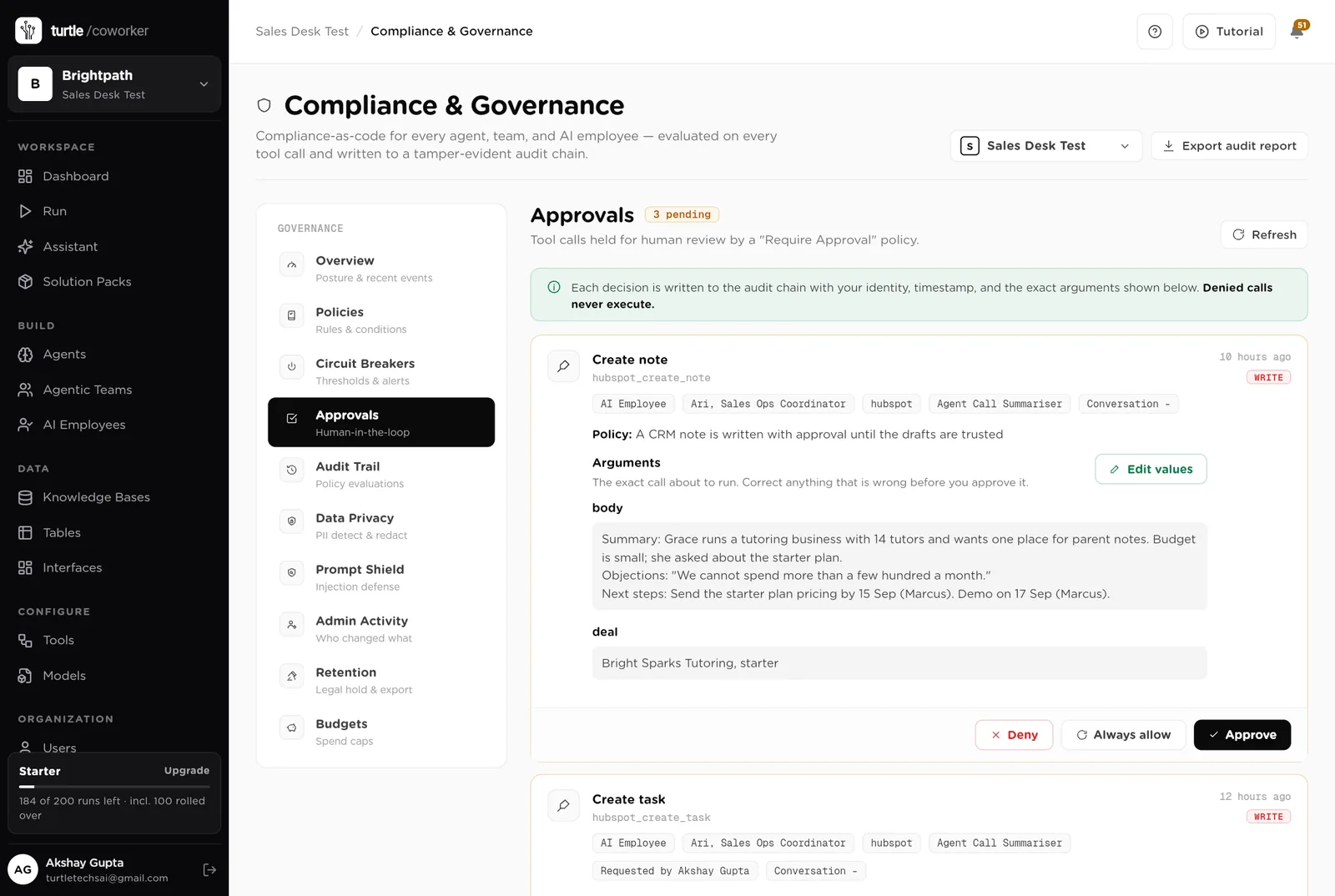 Approvals