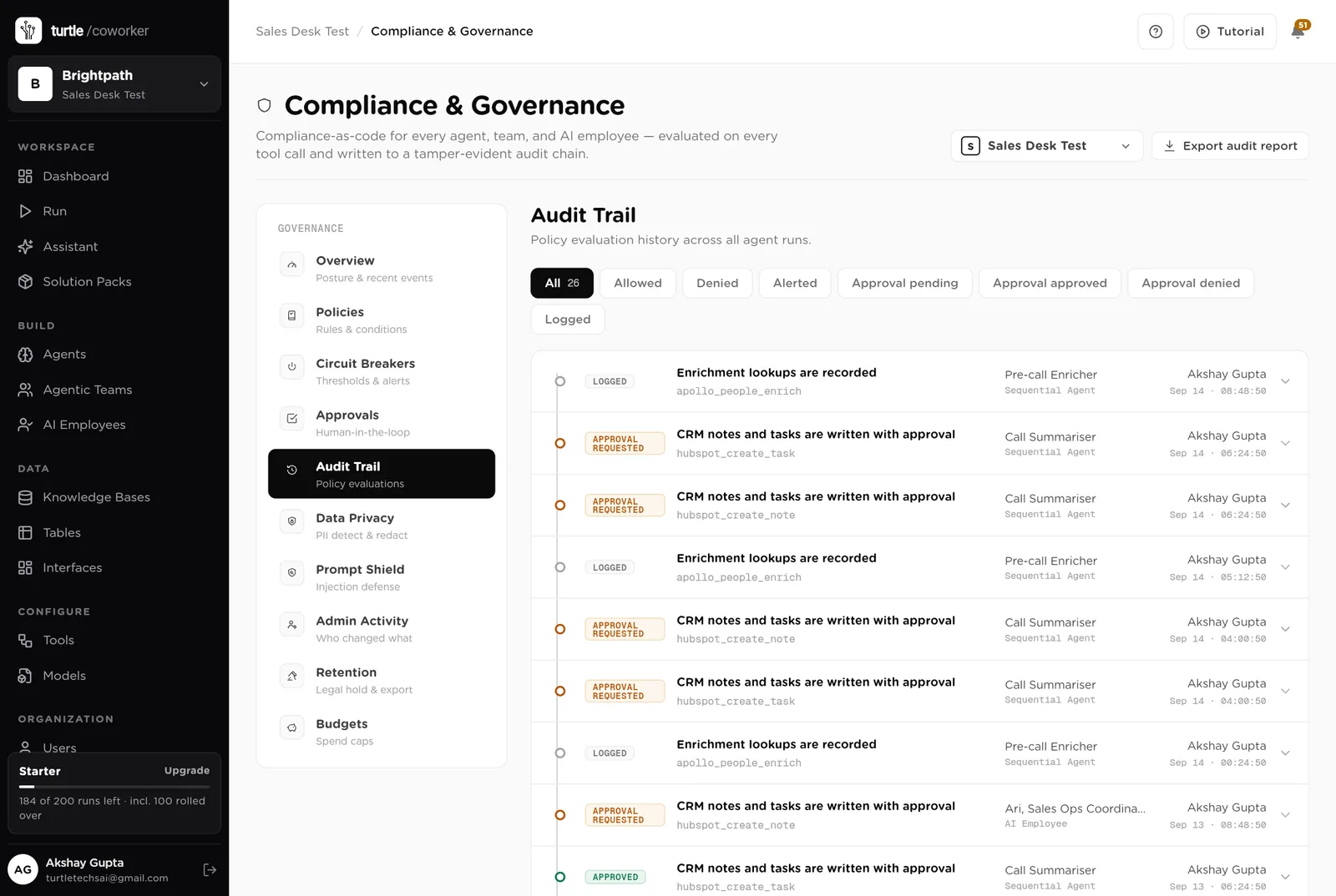 Audit trail